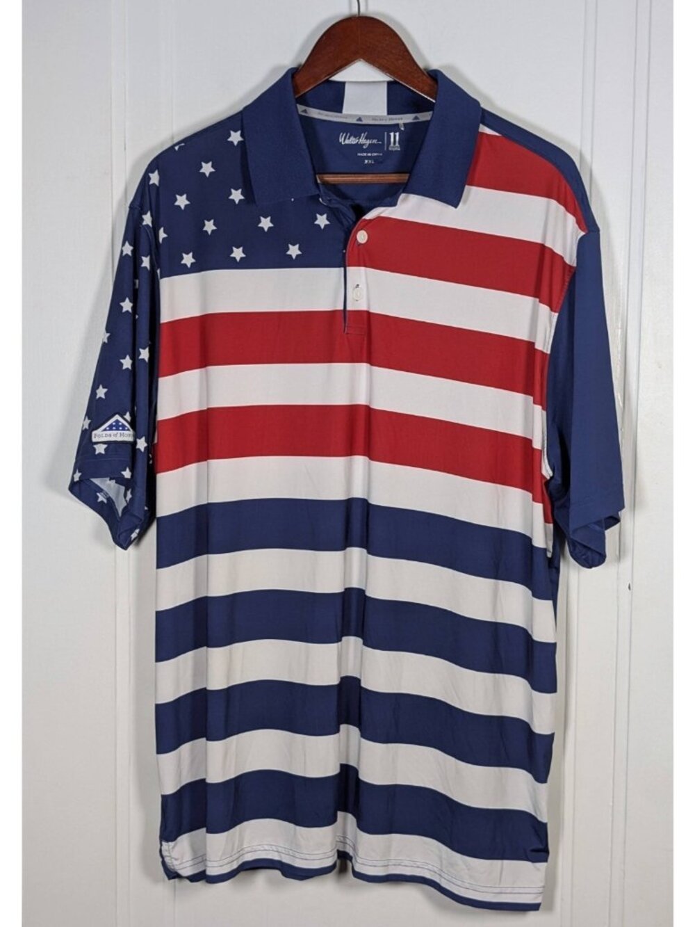 Walter Hagen Folds of Honor Polo Shirt Mens Size XXL 2XL USA American Flag Golf